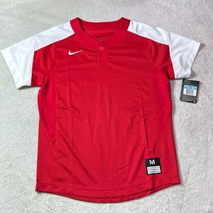 Nike Boys Youth Baseball Jersey Size Medium Red and White